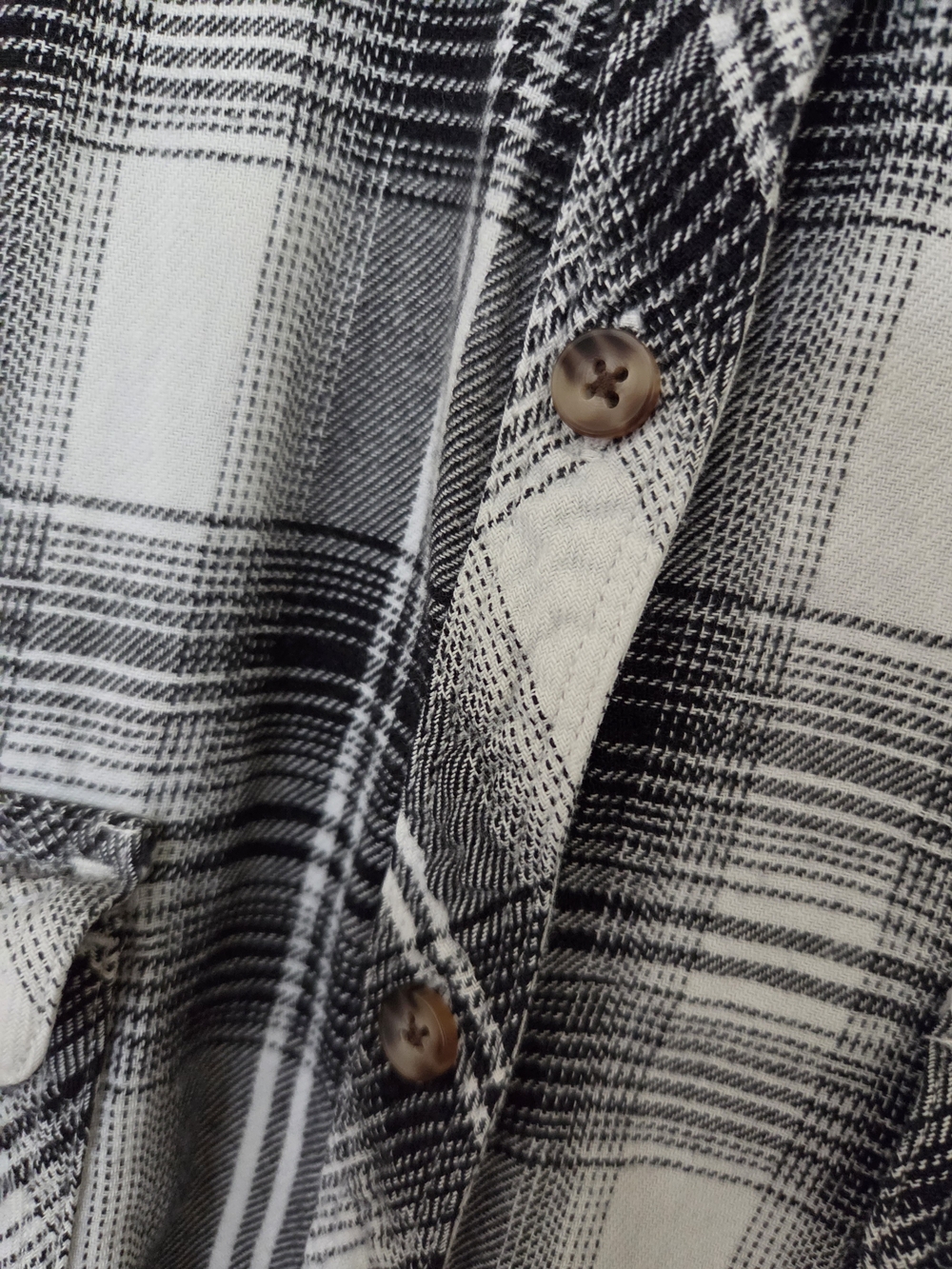 Volcom Black & White Plaid Button-Up Flannel - Picture 7 of 7